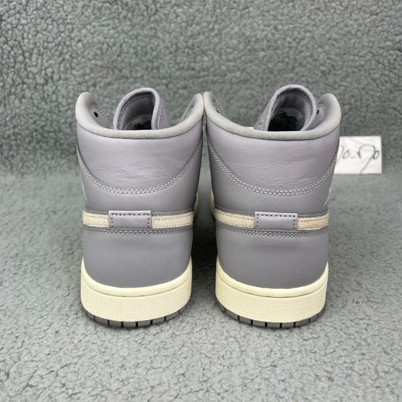 Jordan 1 Mid Mens 8 Shoes Atmosphere Grey Light Bone Pale Ivory Nike Air 2019 2 - Picture 5 of 11